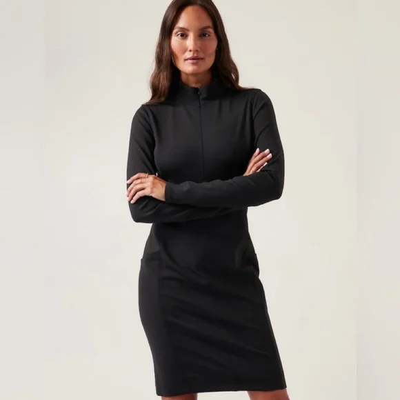 Athleta | Dresses | Nwtathleta Black Delancey Dress Small Tall | Poshmark